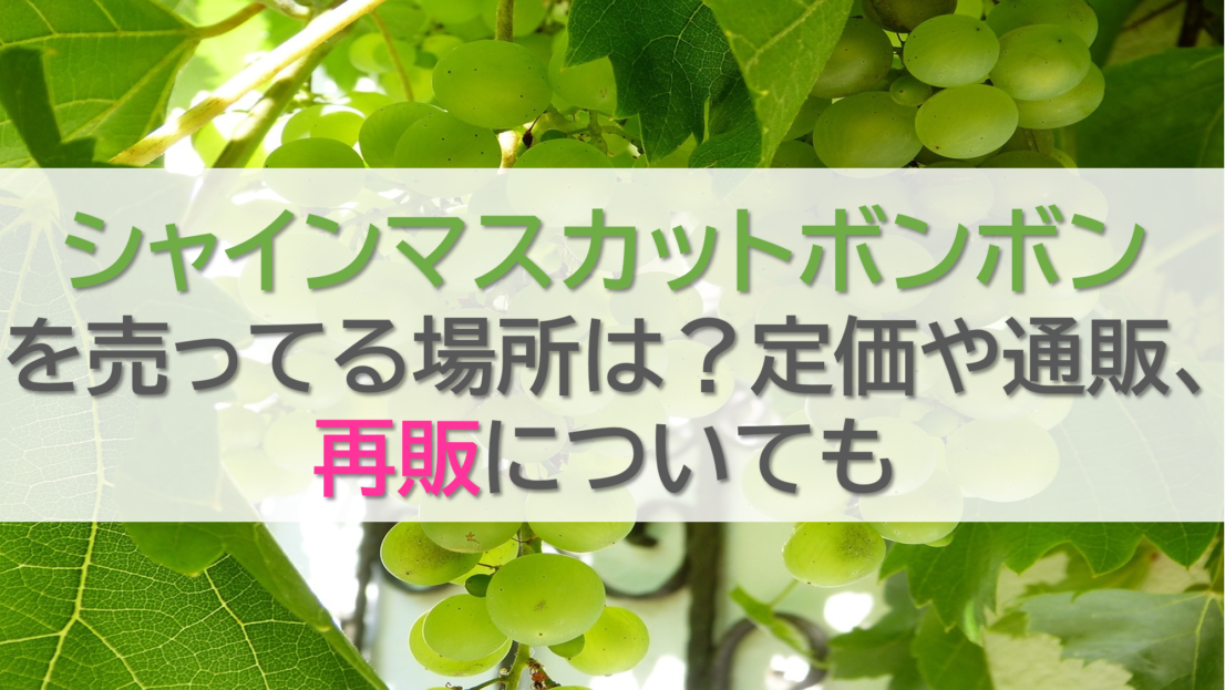 シャインマスカットボンボンを売ってる場所は？定価や通販、再販についても